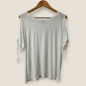 Magazine White Cold Shoulder Top